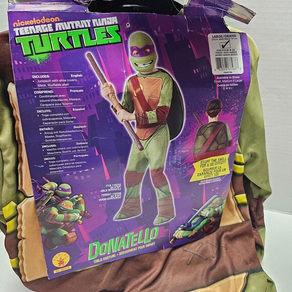 New Child Teenage Mutant Ninja Turtle Costume Boy Girl L 12-14 Rubies DONATELLO - Picture 3 of 15